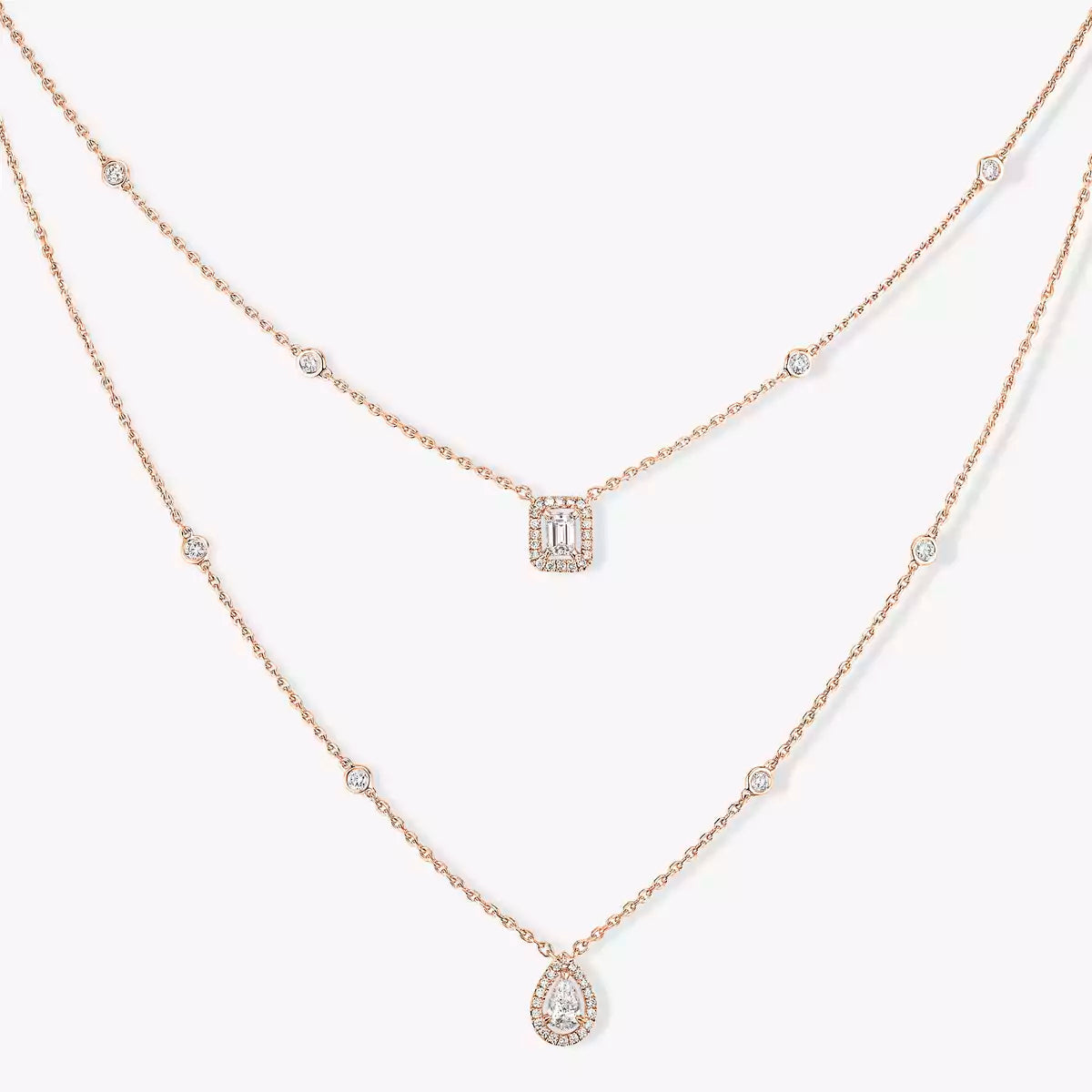 [Rosla]Diamond Necklace My Twin 2 Rows