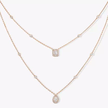[Rosla]Diamond Necklace My Twin 2 Rows