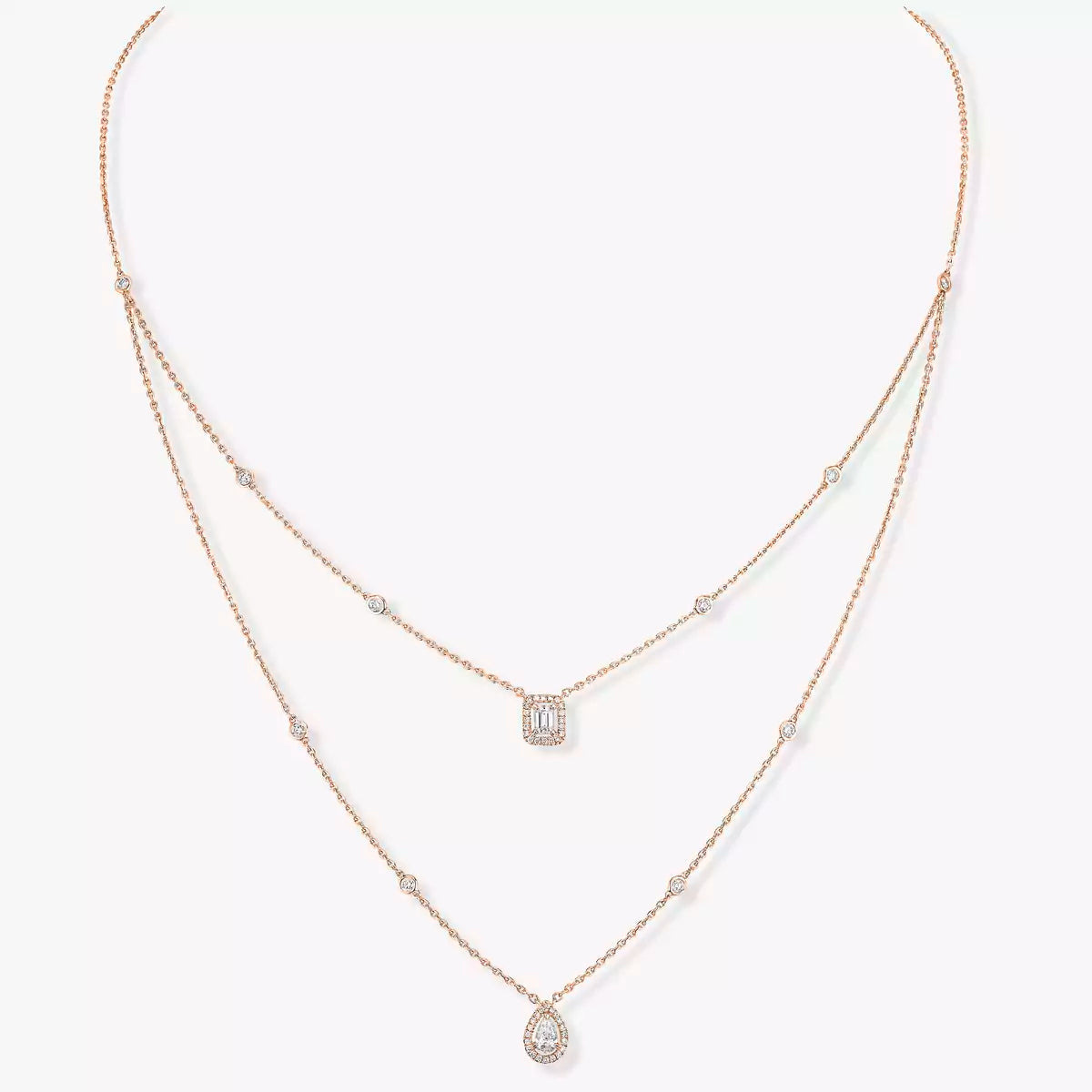 [Rosla]Diamond Necklace My Twin 2 Rows