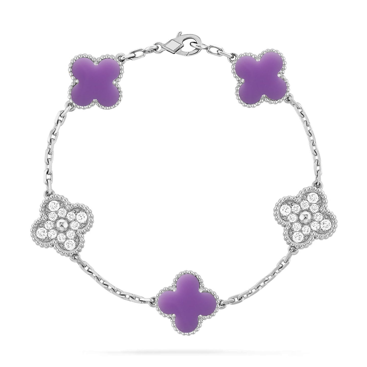 [Rosla]CLOVER 5 MOTIF LIGHT PURPLE BRACELET COLLECTION