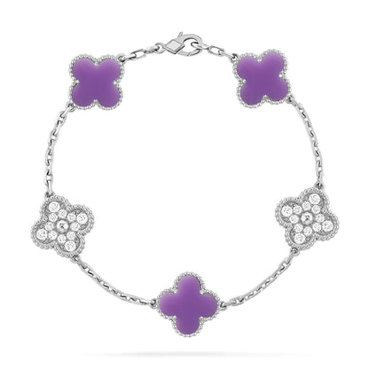 [Rosla]CLOVER 5 MOTIF LIGHT PURPLE BRACELET COLLECTION