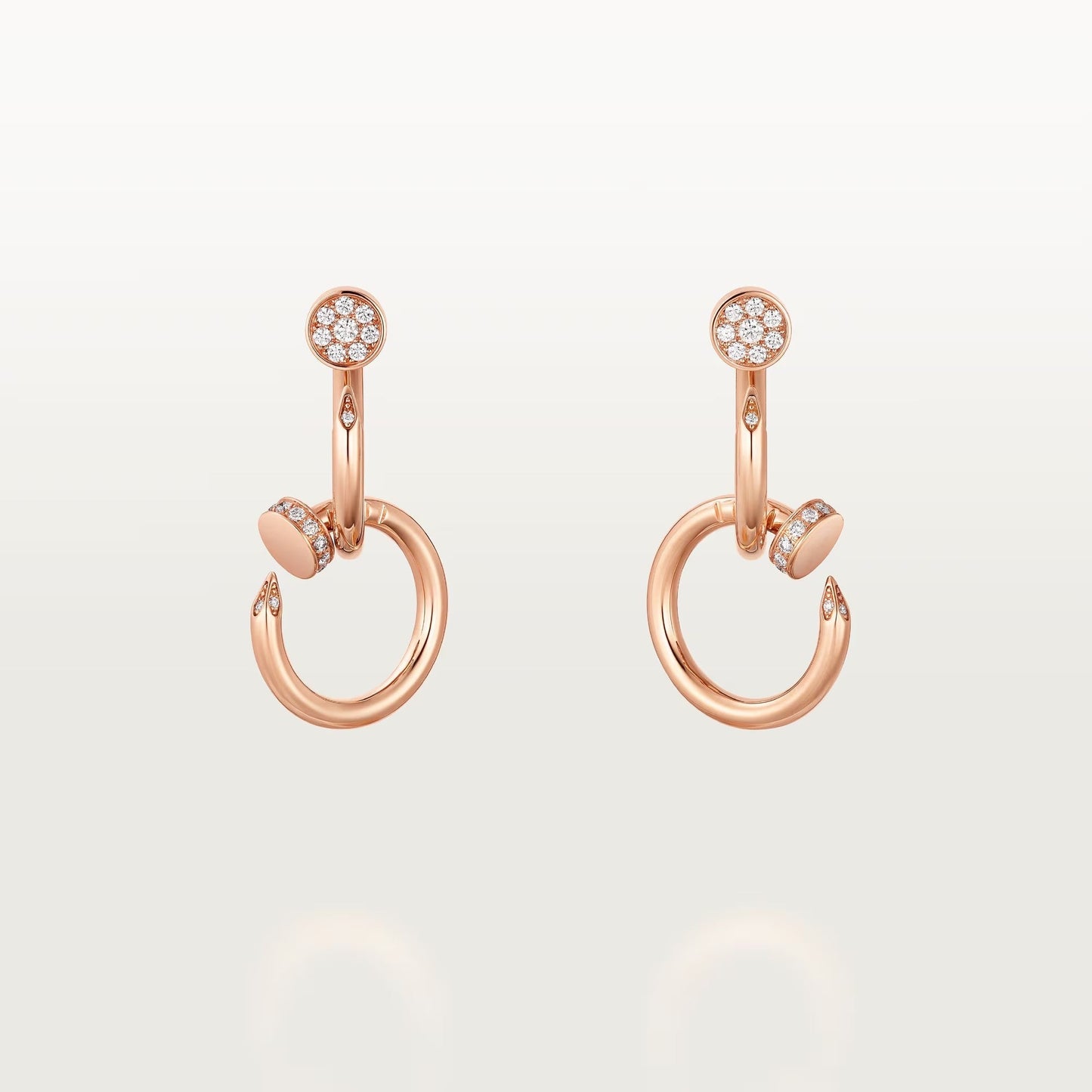 [Rosla]JUSTE HALF DIAMOND DOUBLE EARRINGS