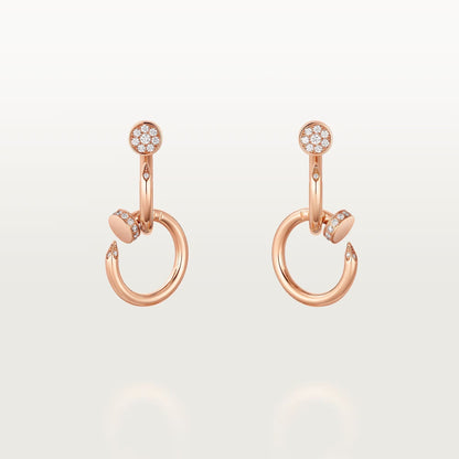 [Rosla]JUSTE HALF DIAMOND DOUBLE EARRINGS
