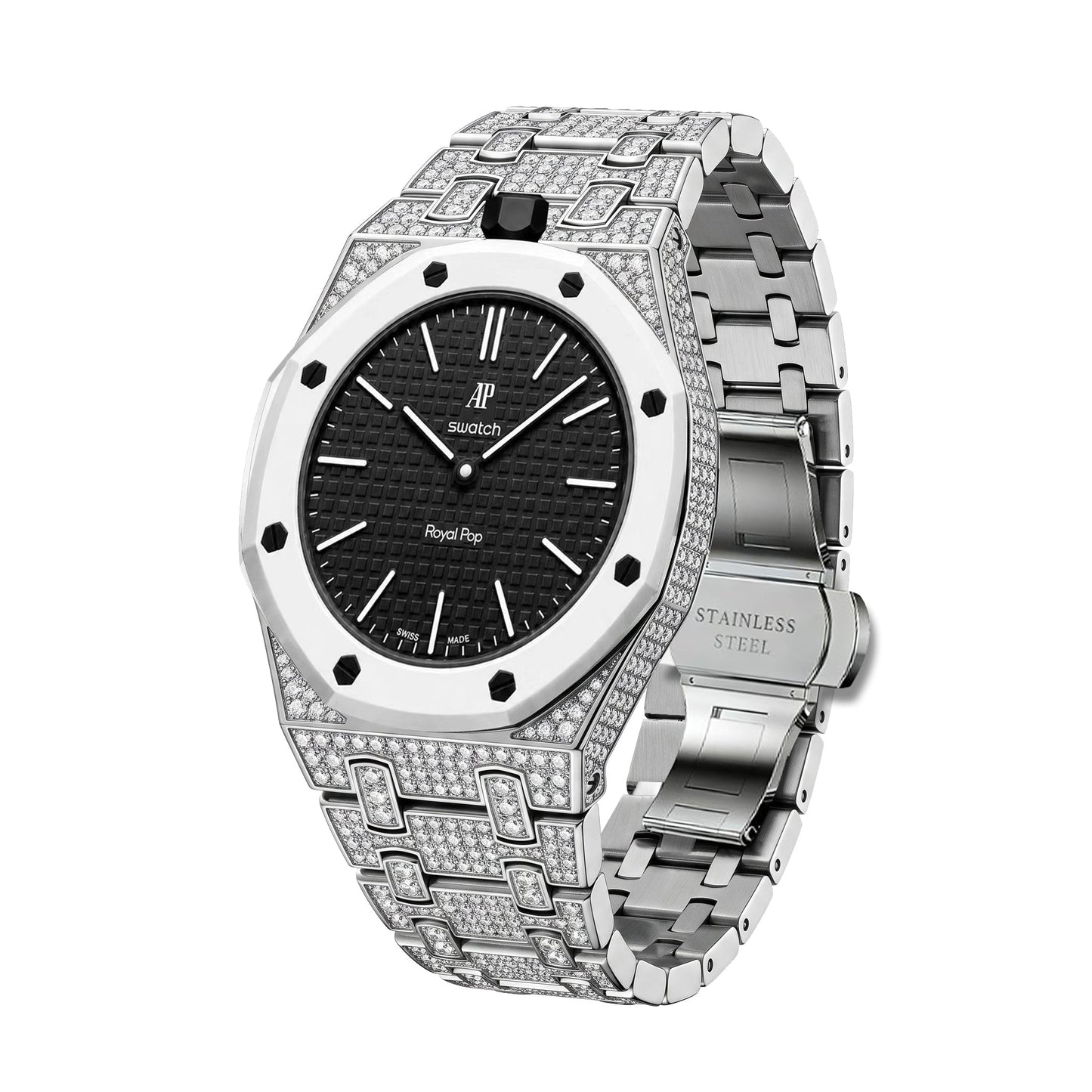[Rosla]Royal Oak Pop Exclusive Bioceramic Case & Bioceramic Strap Full Diamond