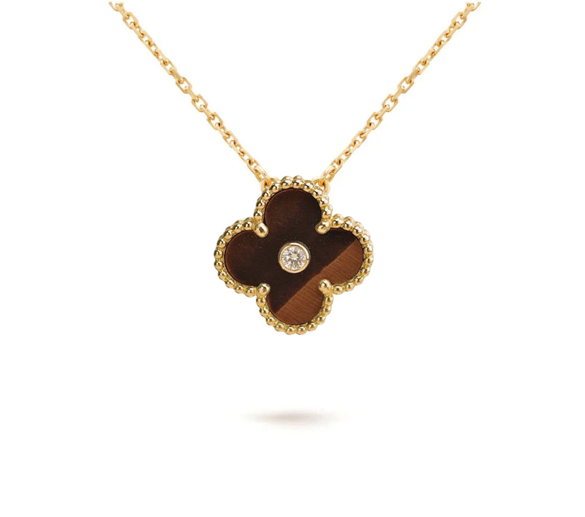 [Rosla]CLOVER 15MM DIAMOND SINGLE FLOWER NECKLACE COLLECTION