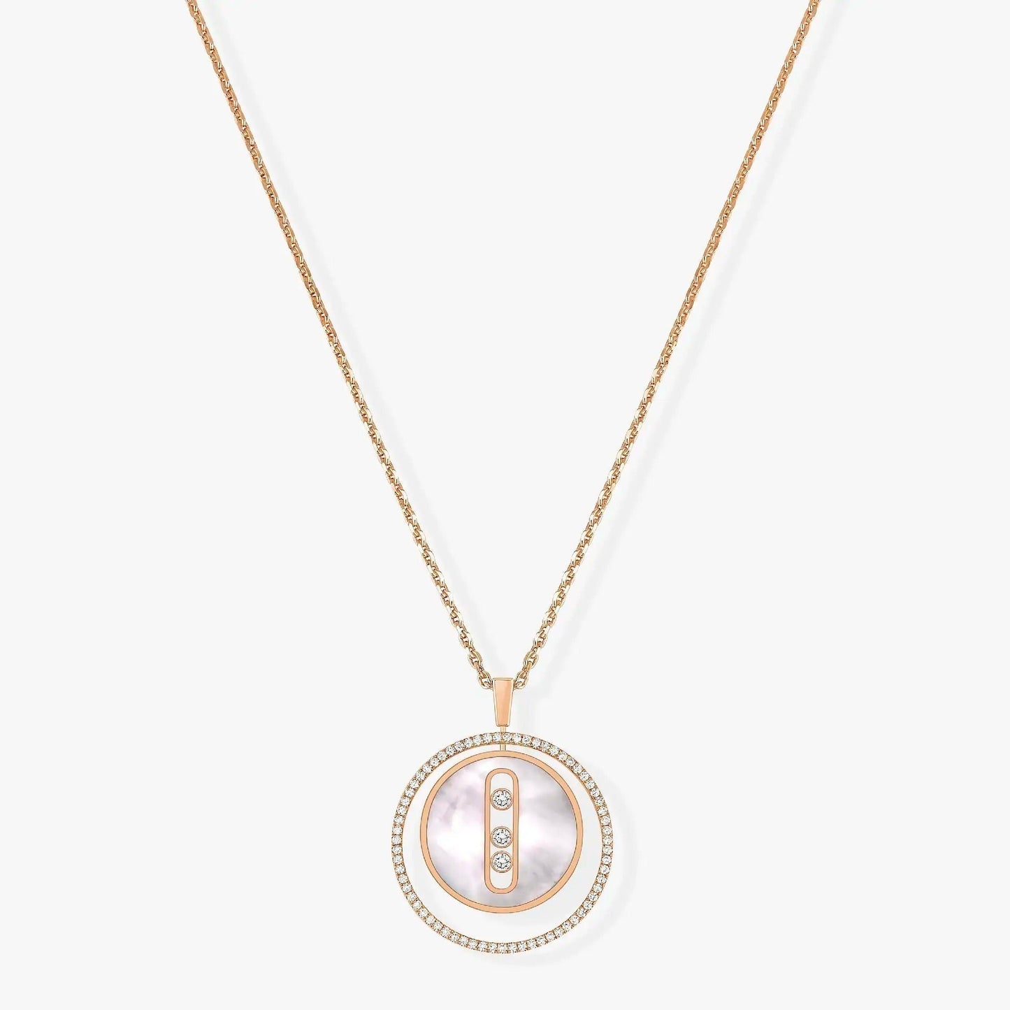 [Rosla]LUCKY MOVE MM NACRE BLANCHE DIAMOND NECKLACE