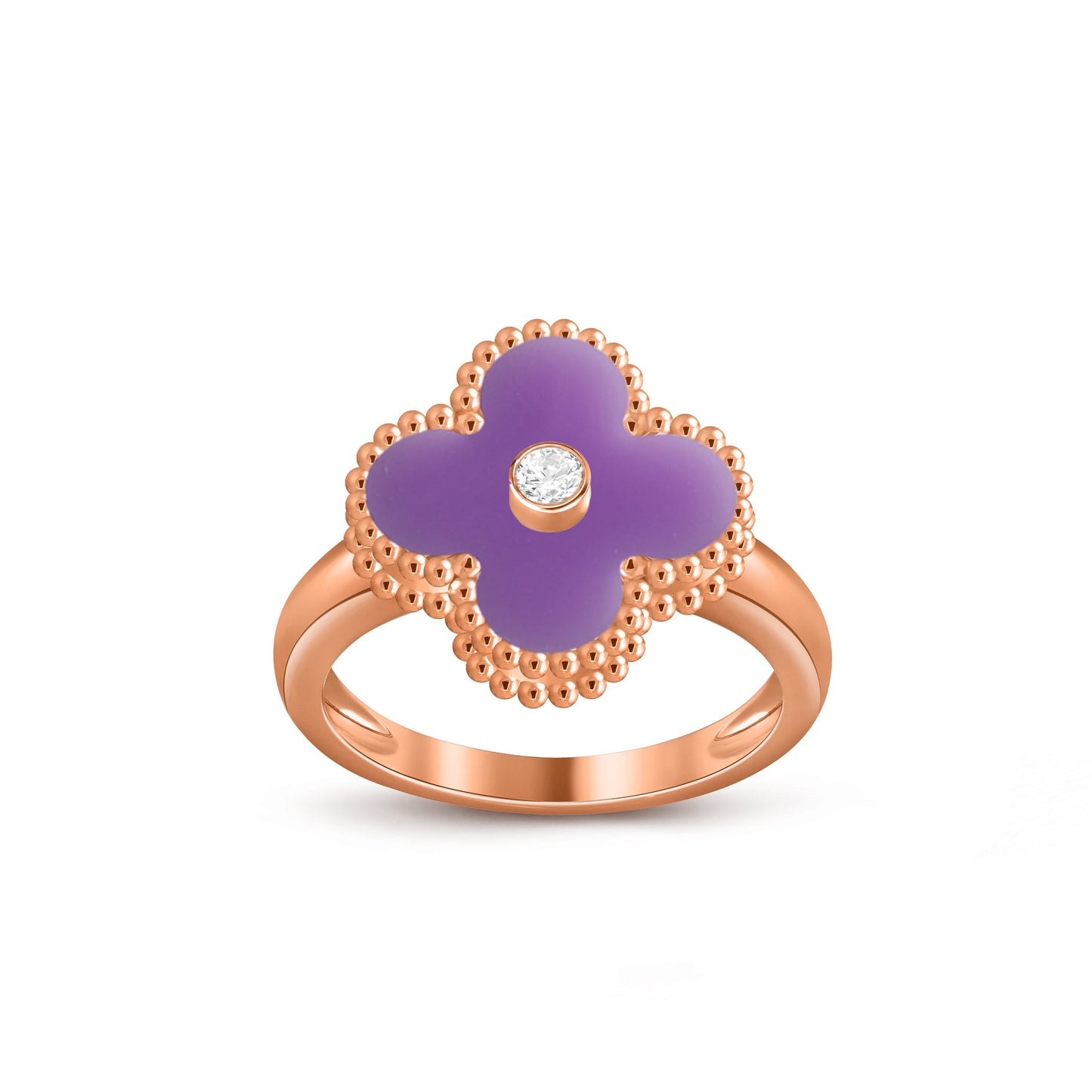 [Rosla]CLOVER DIAMOND RING ROSE GOLD COLLECTION