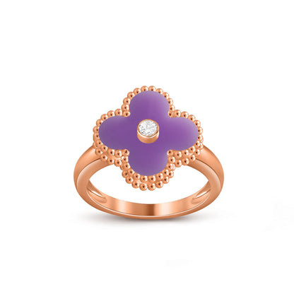 [Rosla]CLOVER DIAMOND RING ROSE GOLD COLLECTION