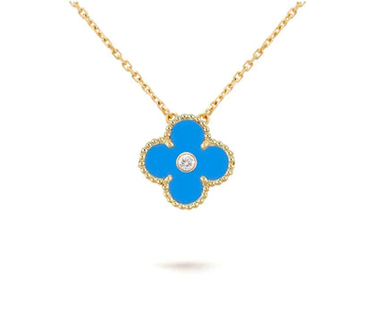 [Rosla]CLOVER 15MM DIAMOND SINGLE FLOWER NECKLACE COLLECTION