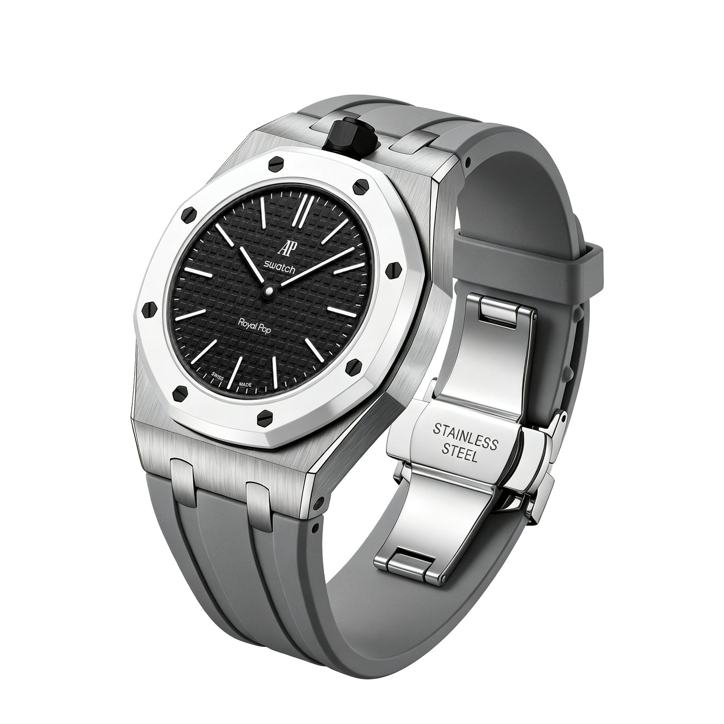 [Rosla]Royal Oak Pop Exclusive Steel Case & Silicone Strap With Cradle