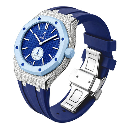 [Rosla]Royal Oak Pop Exclusive Steel Case With Diamond(Moissanite) & Silicone Strap