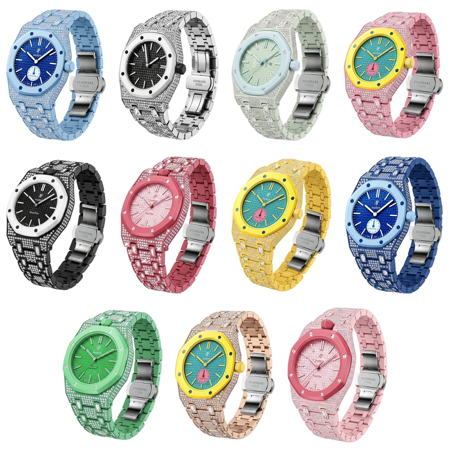 [Rosla]Royal Oak Pop Exclusive Bioceramic Case & Bioceramic Strap Full Diamond