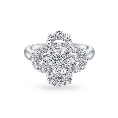 [Rosla]LOOP RING FULL MOTIF DIAMOND 16MM SILVE