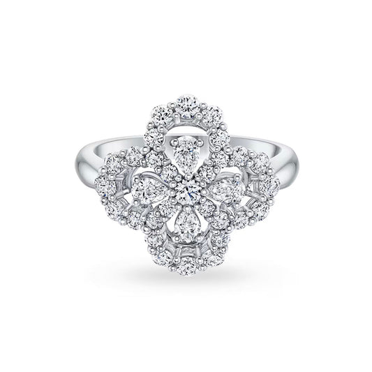 [Rosla]LOOP RING FULL MOTIF DIAMOND 16MM SILVE