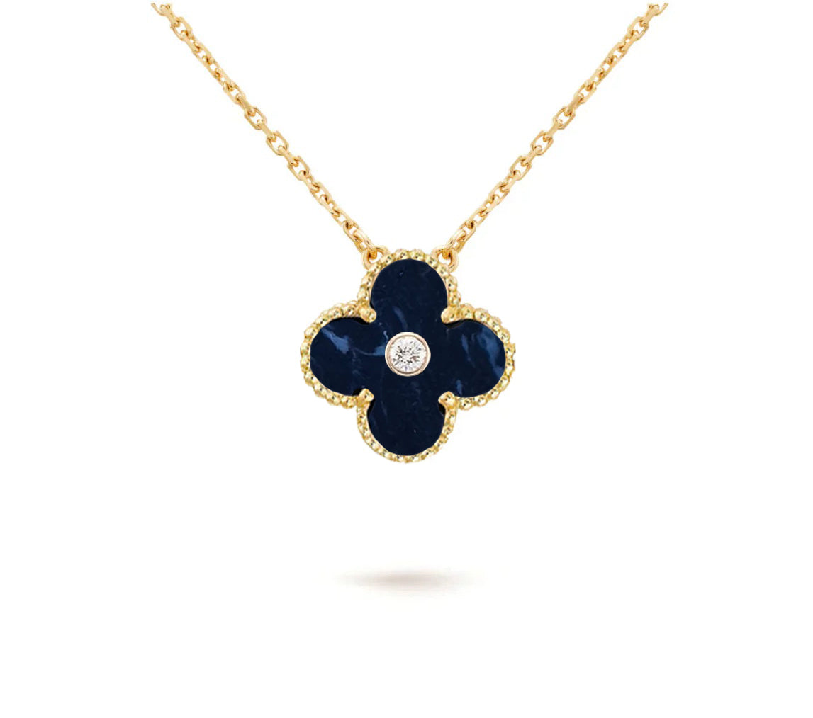 [Rosla]CLOVER 15MM DIAMOND SINGLE FLOWER NECKLACE COLLECTION
