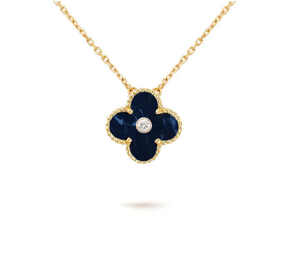 [Rosla]CLOVER 15MM DIAMOND SINGLE FLOWER NECKLACE COLLECTION
