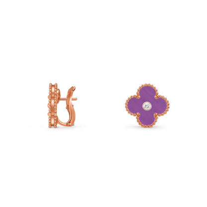 [Rosla]CLOVER 15MM MOP DIAMOND EARRINGS COLLECTION