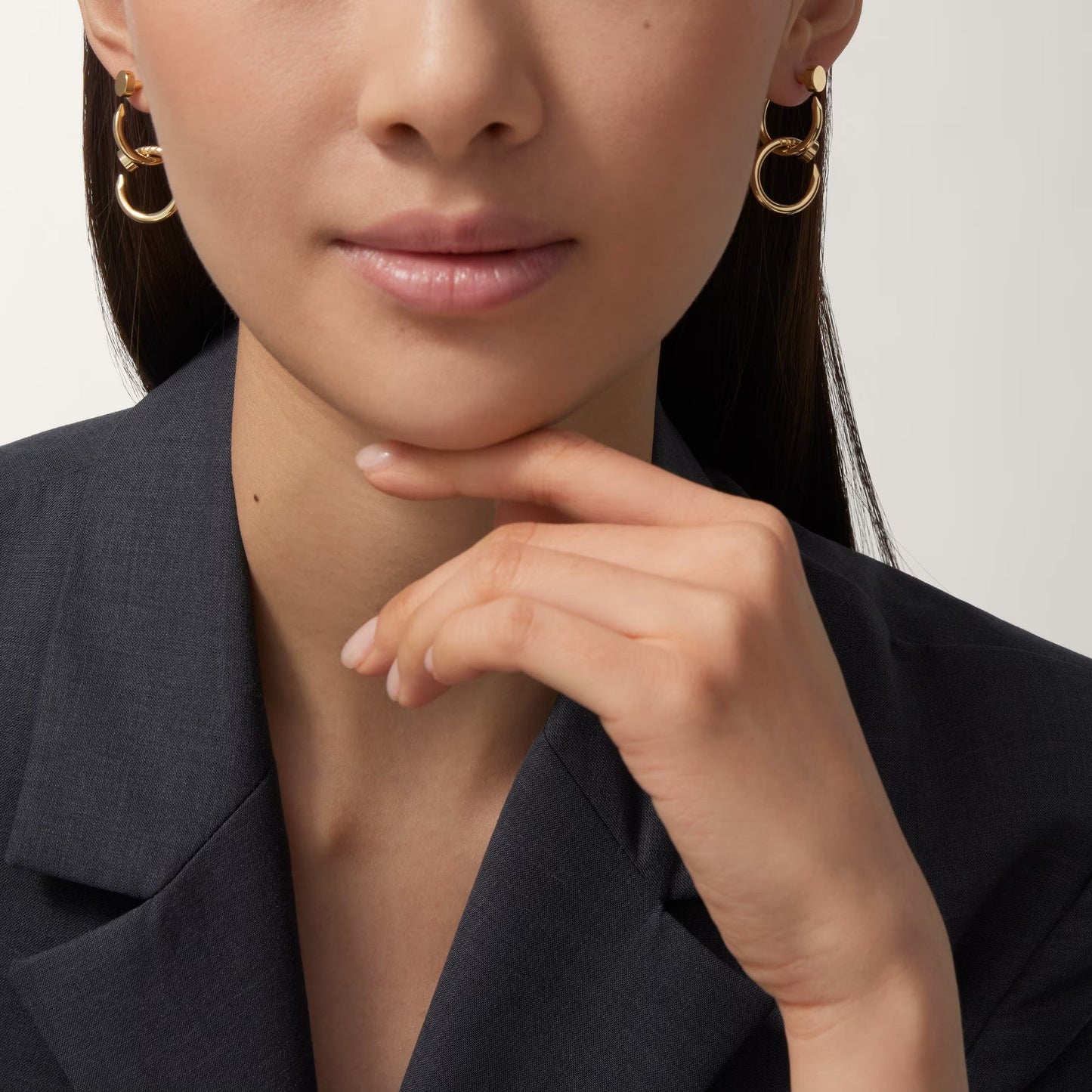[Rosla]JUSTE NO DIAMOND DOUBLE EARRINGS