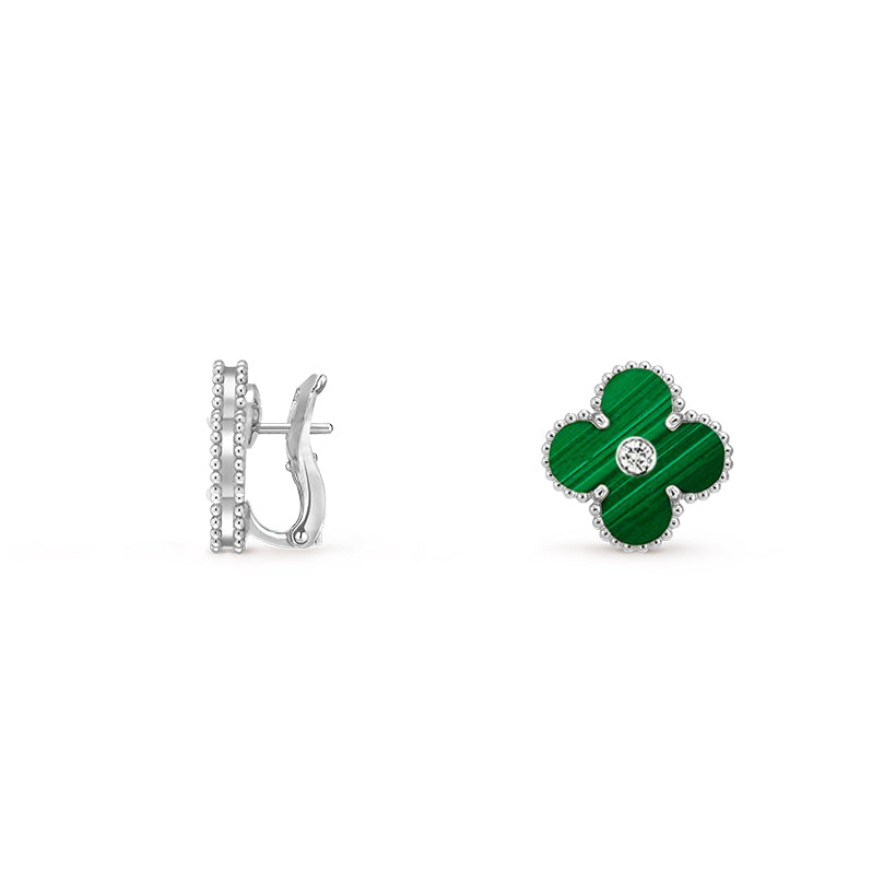 [Rosla]CLOVER SILVER 15MM MOP DIAMOND EARRINGS COLLECTION