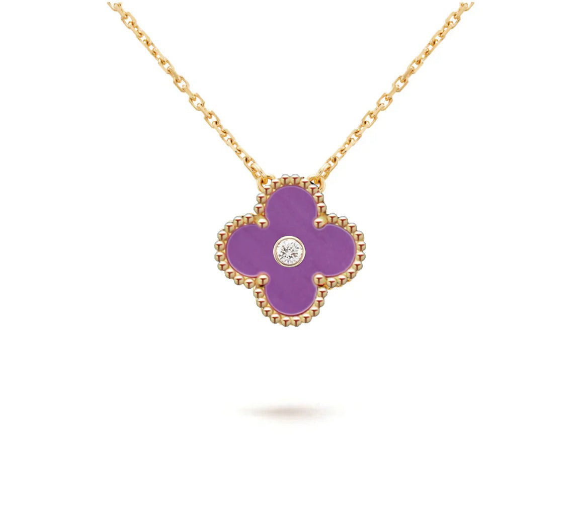 [Rosla]CLOVER 15MM DIAMOND SINGLE FLOWER NECKLACE COLLECTION