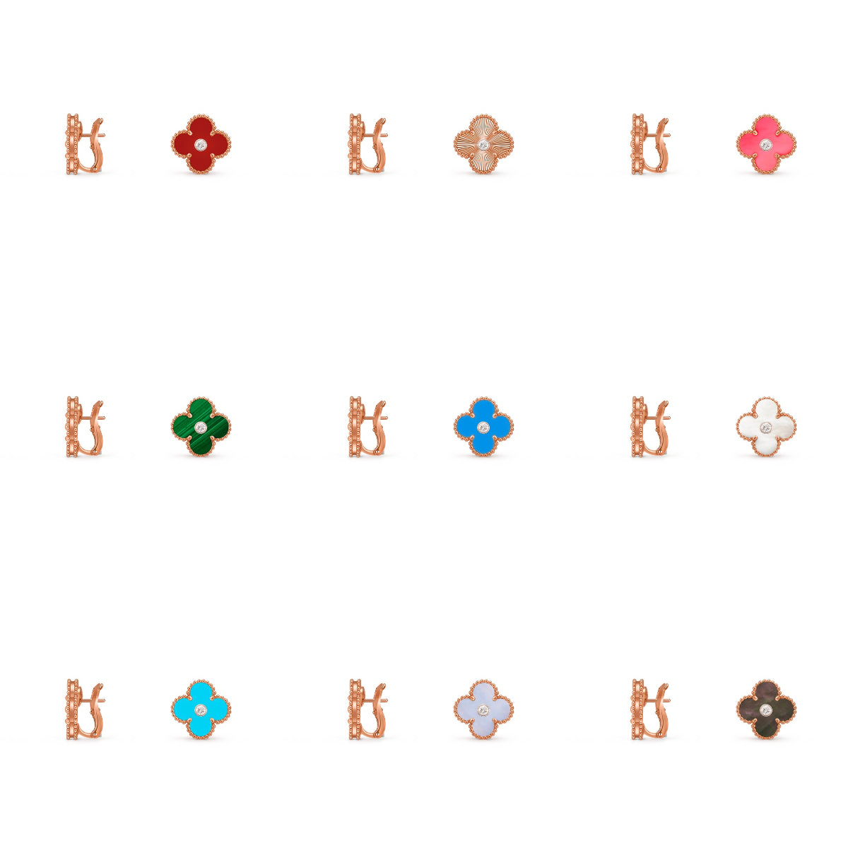 [Rosla]CLOVER 15MM MOP DIAMOND EARRINGS COLLECTION