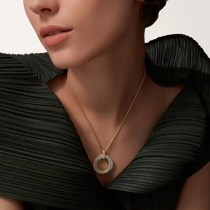 [Rosla]TRINITY LARGE FULL DIAMOND  NECKLACE
