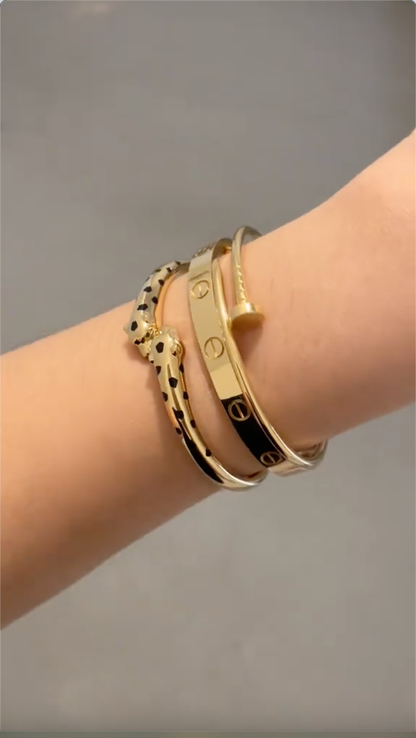 [Rosla] Panthère & LOVE  & JUSTE  Diamond Bracelet Stack Set