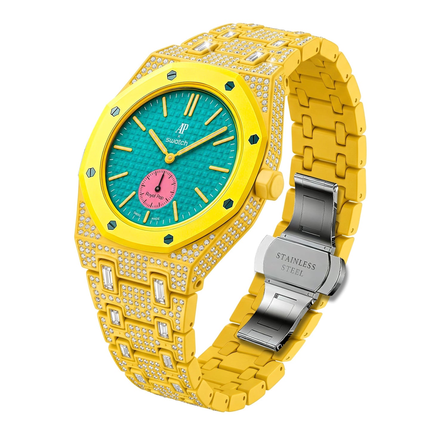 [Rosla]Royal Oak Pop Exclusive Bioceramic Case & Bioceramic Strap Full Diamond
