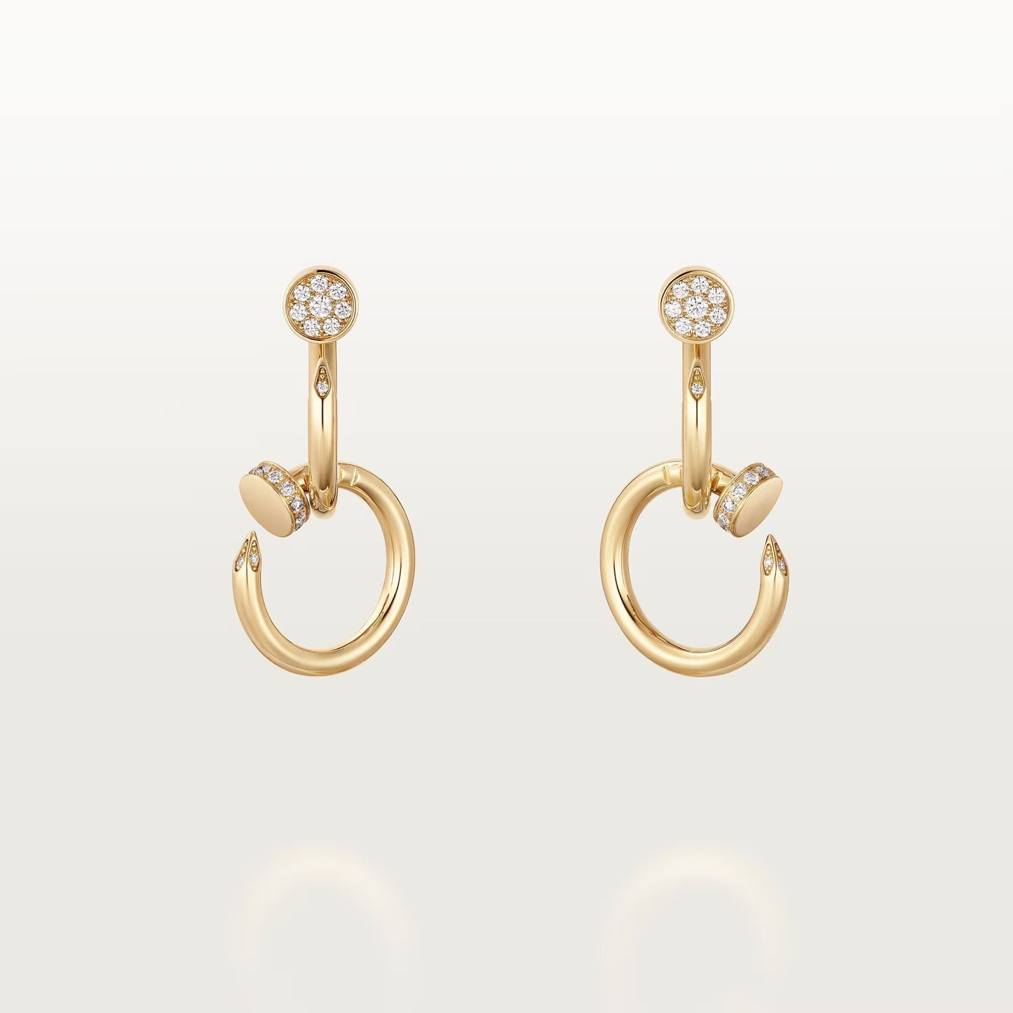 [Rosla]JUSTE HALF DIAMOND DOUBLE EARRINGS