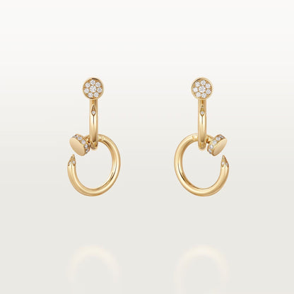 [Rosla]JUSTE HALF DIAMOND DOUBLE EARRINGS