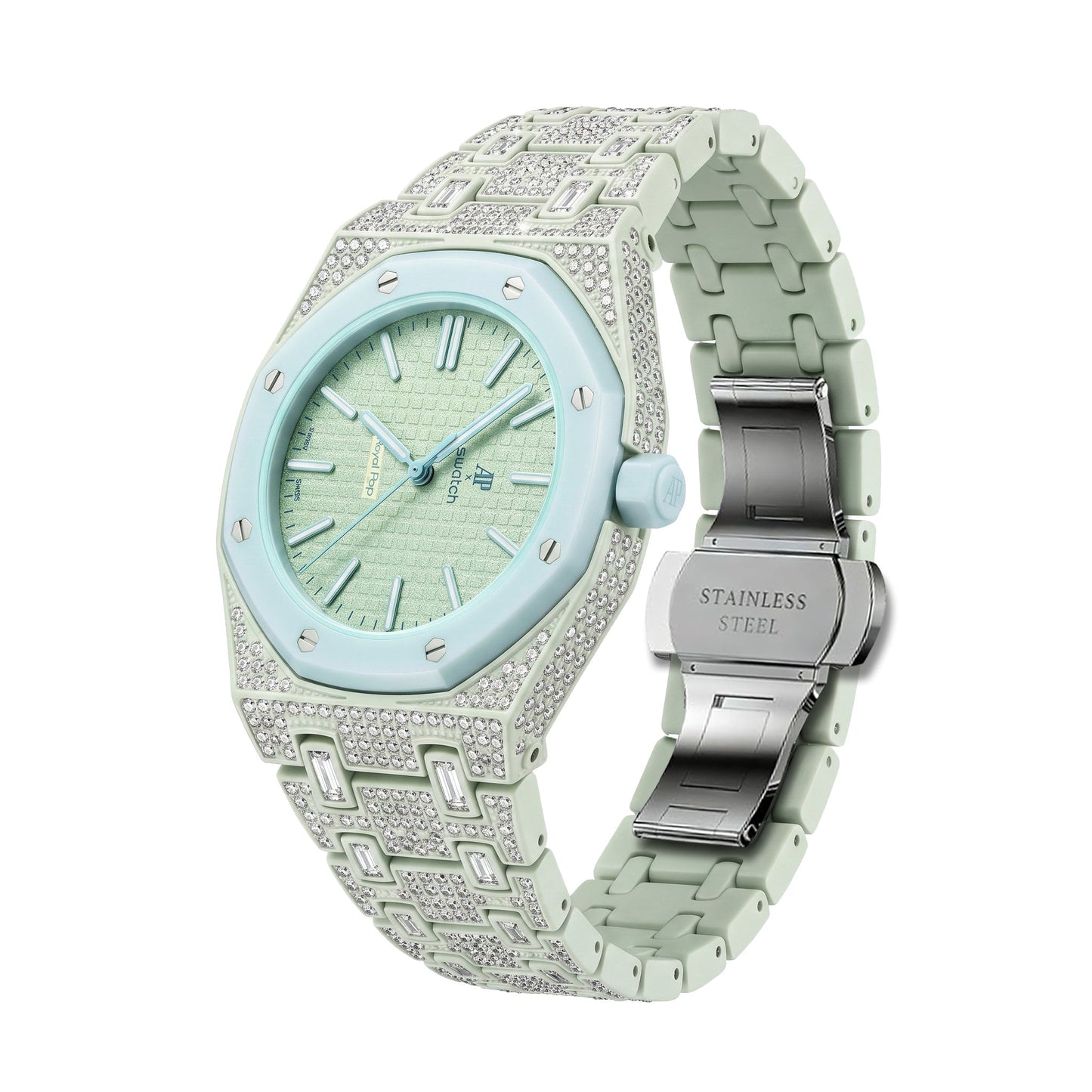 [Rosla]Royal Oak Pop Exclusive Bioceramic Case & Bioceramic Strap Full Diamond
