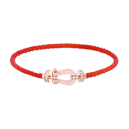 [Rosla]FORCE 10 HALF DIAMOND PINK GOLD RED CORDERI LARGE AND MEDIUM MODEL