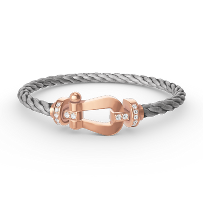 [Rosla]FORCE LARGE HORSESHOE HALF DIAMOND BRACELET ROSE GOLD