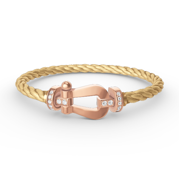 [Rosla]FORCE LARGE HORSESHOE HALF DIAMOND BRACELET ROSE GOLD