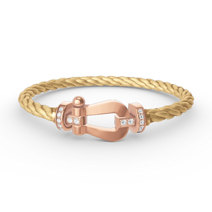 [Rosla]FORCE LARGE HORSESHOE HALF DIAMOND BRACELET ROSE GOLD