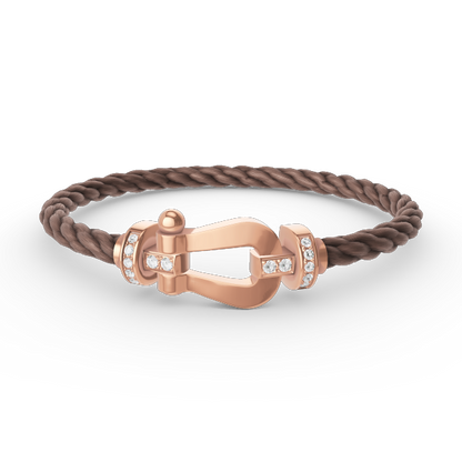 [Rosla]FORCE LARGE HORSESHOE HALF DIAMOND BRACELET ROSE GOLD