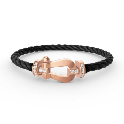 [Rosla]FORCE LARGE HORSESHOE HALF DIAMOND BRACELET ROSE GOLD