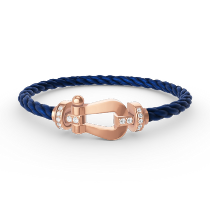 [Rosla]FORCE LARGE HORSESHOE HALF DIAMOND BRACELET ROSE GOLD