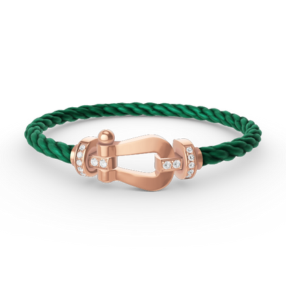 [Rosla]FORCE LARGE HORSESHOE HALF DIAMOND BRACELET ROSE GOLD