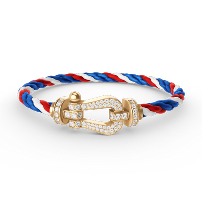 [Rosla]FORCE LARGE HORSESHOE FULL DIAMOND BRACELET GOLD