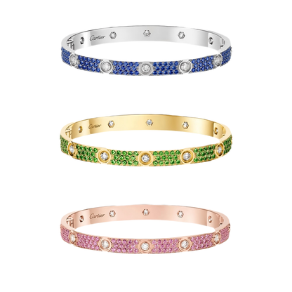 [Rosla]2026 PAVE GEMSTONE LOVE BRACELET 6.1MM 10 DIAMONDS