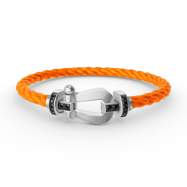 [Rosla]FORCE LARGE HORSESHOE BLACK DIAMOND BRACELET SILVER