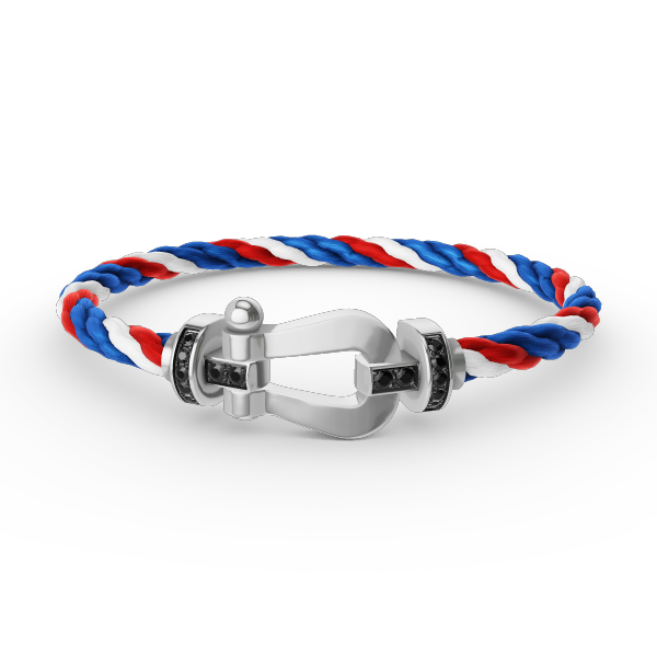 [Rosla]FORCE LARGE HORSESHOE BLACK DIAMOND BRACELET SILVER