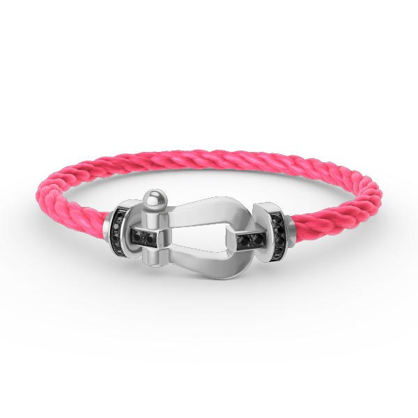 [Rosla]FORCE LARGE HORSESHOE BLACK DIAMOND BRACELET SILVER