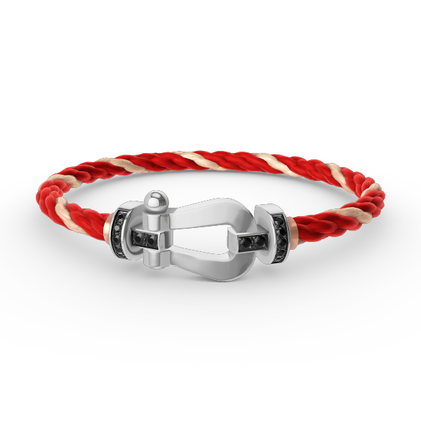 [Rosla]FORCE LARGE HORSESHOE BLACK DIAMOND BRACELET SILVER