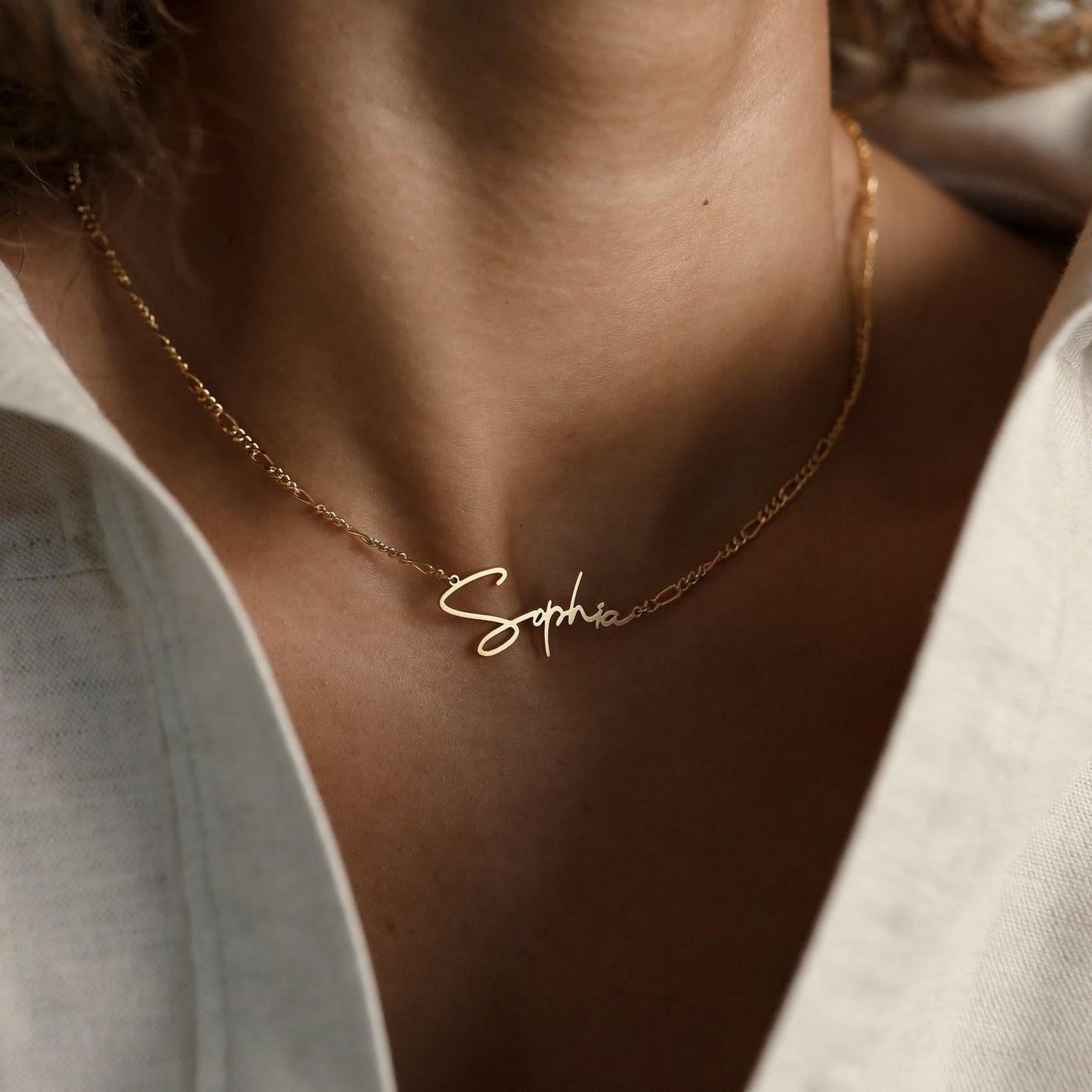 Carrie Figaro Chain Name Necklace