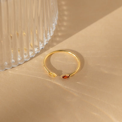 Duo Marquise Birthstone Ring