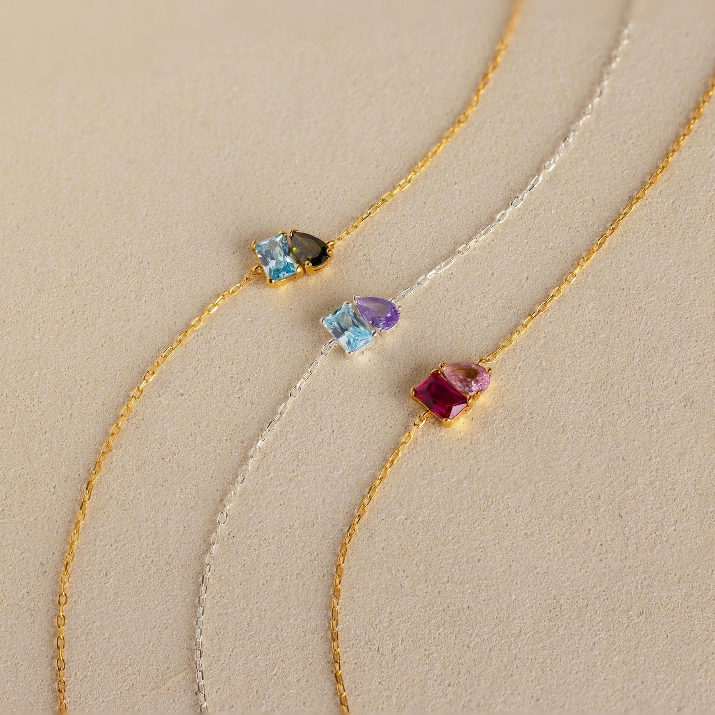 Toi et Moi Birthstone Bracelet