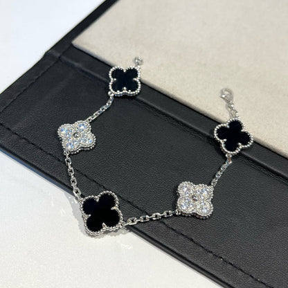 [Rosla] CLOVER 5 MOTIF ONYXS BRACELET COLLECTION