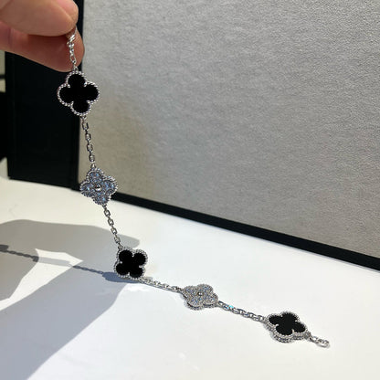 [Rosla] CLOVER 5 MOTIF ONYXS BRACELET COLLECTION